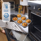 Mainstays 6 Cup Jumbo Muffin Pan, Non-Stick Bakeware,3.4 inch Diameter Cups,Gray,Carbon Steel - Image 4